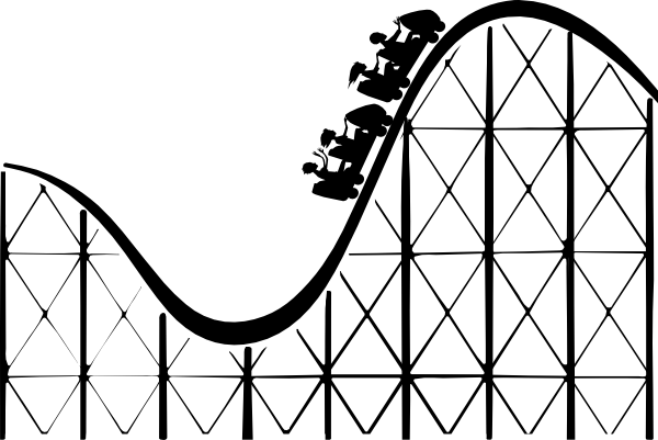 Roller Coaster Clipart - Easy Roller Coaster Drawing (600x401)