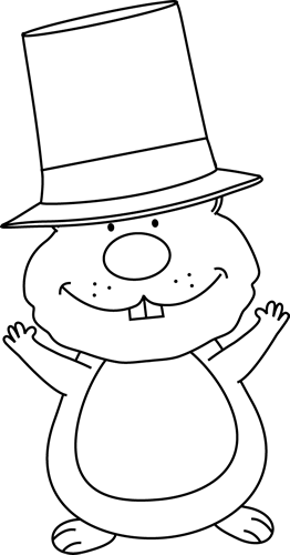 Black And White Happy Groundhog - Snowman (262x500)