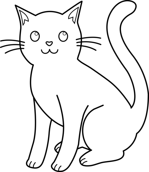 White Cat Clip Art - Cat In Black And White (474x550)