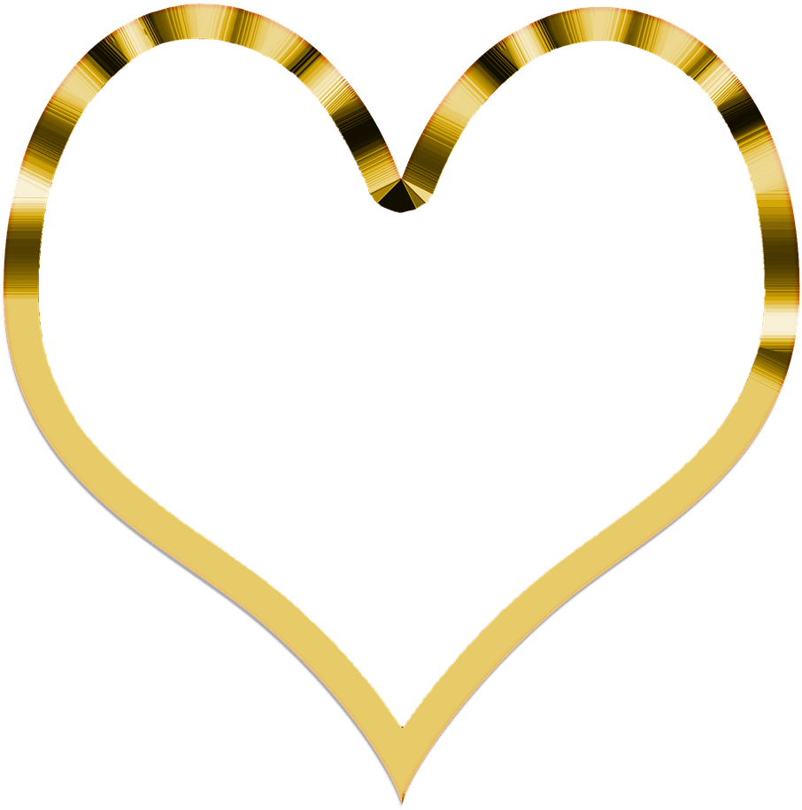 Heart Simple Golden Transparent Png - Golden Heart Transparent (1280x1162)