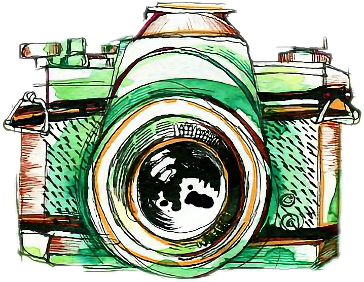 Watercolor Camera Green Photography Freetoedit - Watercolor Tattoos Camera (718x556)