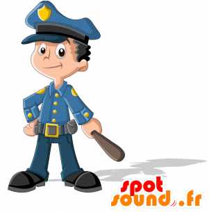Novo De Uniforme Azul Mascote Policial - Child (300x400)