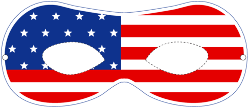 July Fourth Party Masks Printable - Party (500x386)