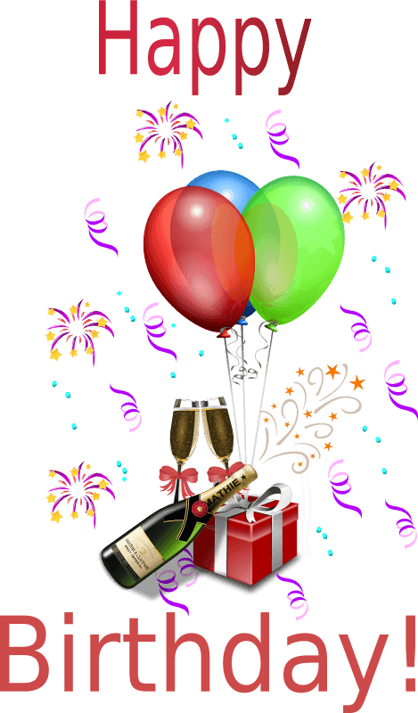 Happy Birthday Wine Clipart - Happy Birthday And Happy New Year (469x800)