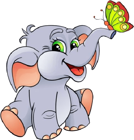 Cartoon Image Of A Baby Elephant (500x500)