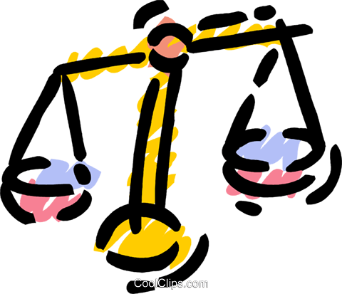 Scales Of Justice Royalty Free Vector Clip Art Illustration - Clip Art (480x413)