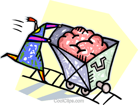 Miner With Cart Of Coal Royalty Free Vector Clip Art - Miner With Cart Of Coal Royalty Free Vector Clip Art (933x700)