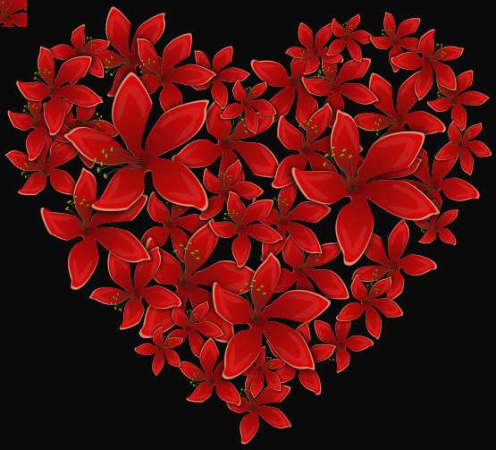 Free To Use & Public Domain Hearts Clip Art Cool Heart - Cafepress Flowery Heart - Valentines Design Tile Coaster (555x503)