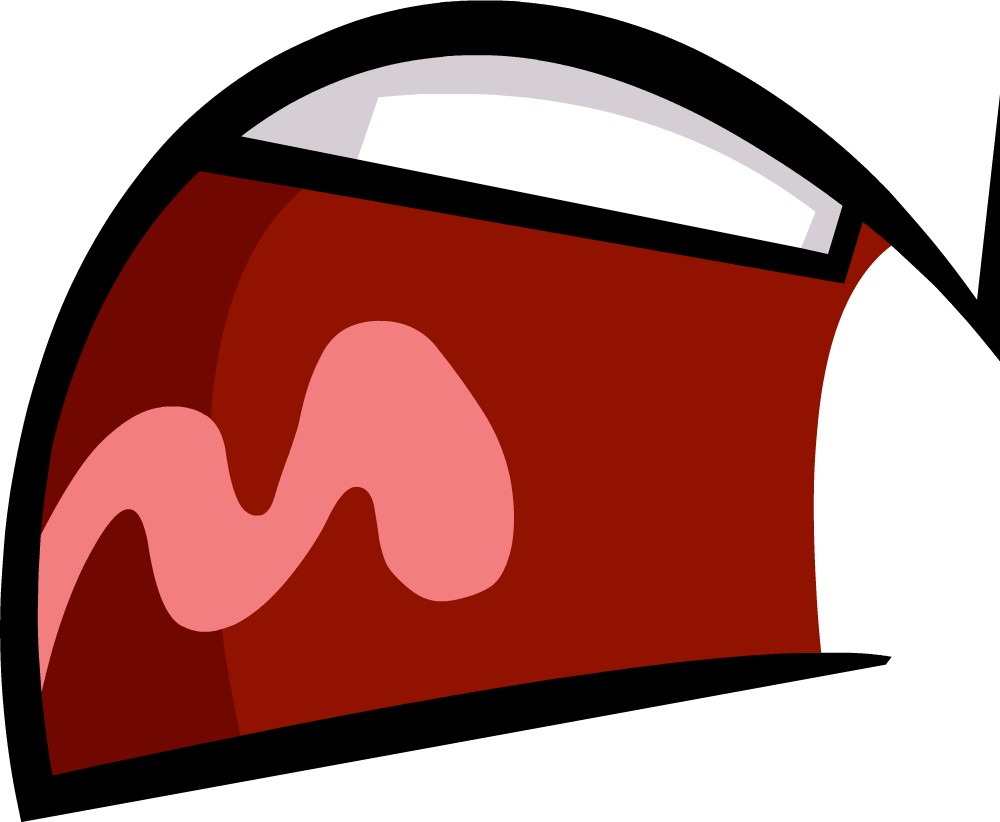 Big Mouth Smile Cartoon Download - Bfdi Unsatisfying Frown Open (1000x822)