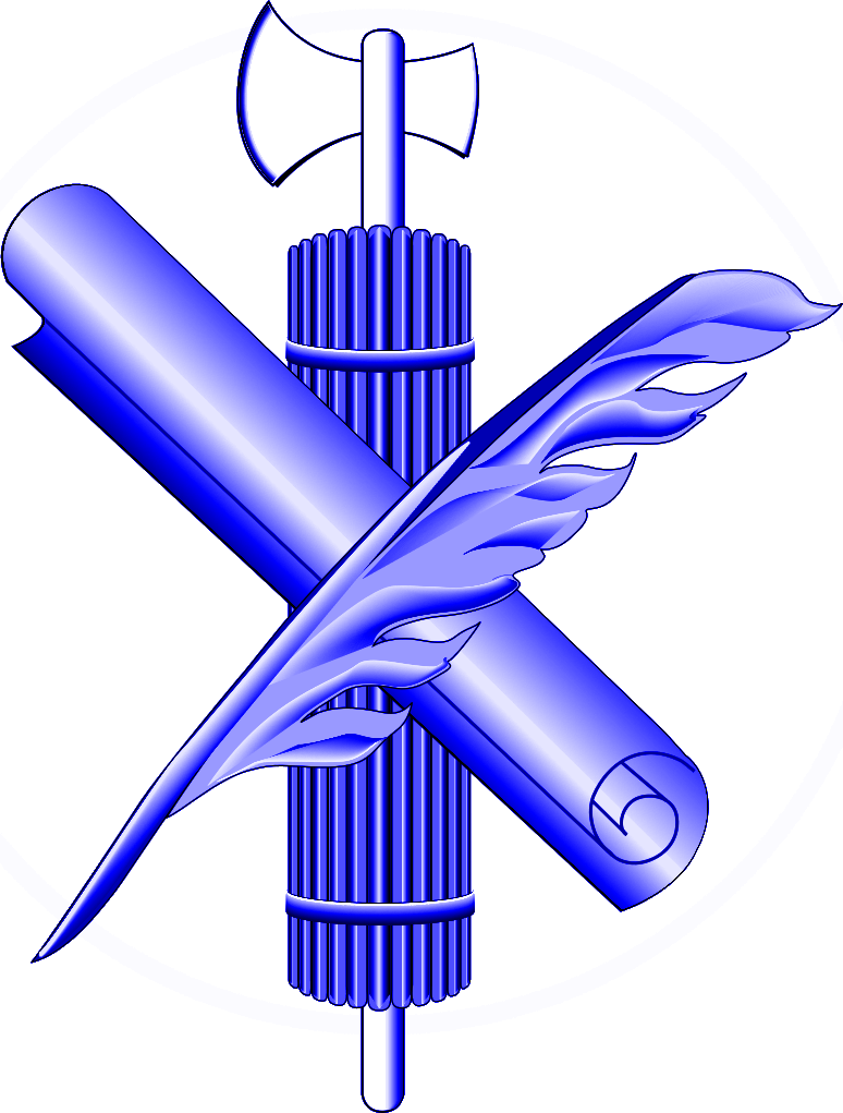 Blue Fasces Scroll Quill - Fasces (774x1021)