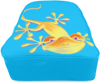 Funny Smiling Gecko Yellow Orange Violet School Backpack/large - Reindeer (500x500)