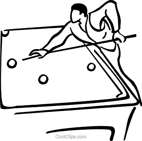 Pool Player Royalty Free Vector Clip Art Illustration - Mesa De Bilhar Vetor (480x477)
