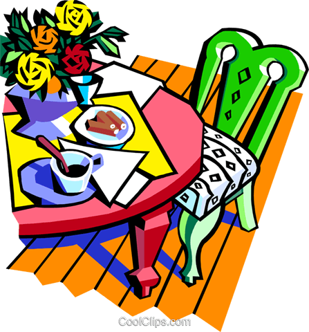 Alimentos E Mesa De Jantar / Jantar Livre De Direitos - Messy Dining Table Clipart (447x480)