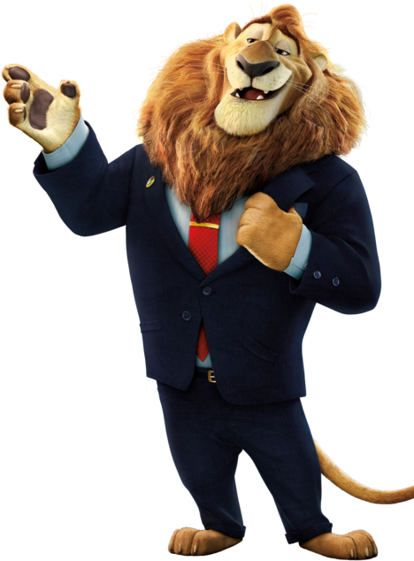 Mayor Lionheart - Zootopia Lion Png (474x640)
