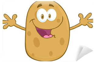 Potato Cartoon Mascot Character With Welcoming Open - Aardappel Cartoon (400x400)