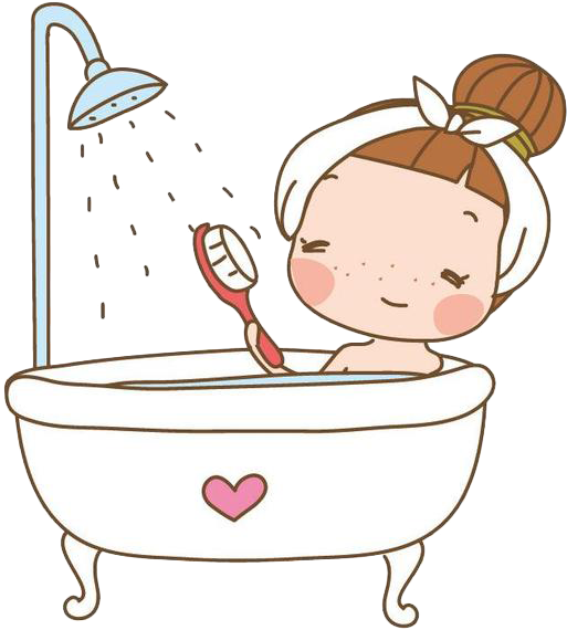 Bathing Cartoon Shower Gel - Bathing (605x634)
