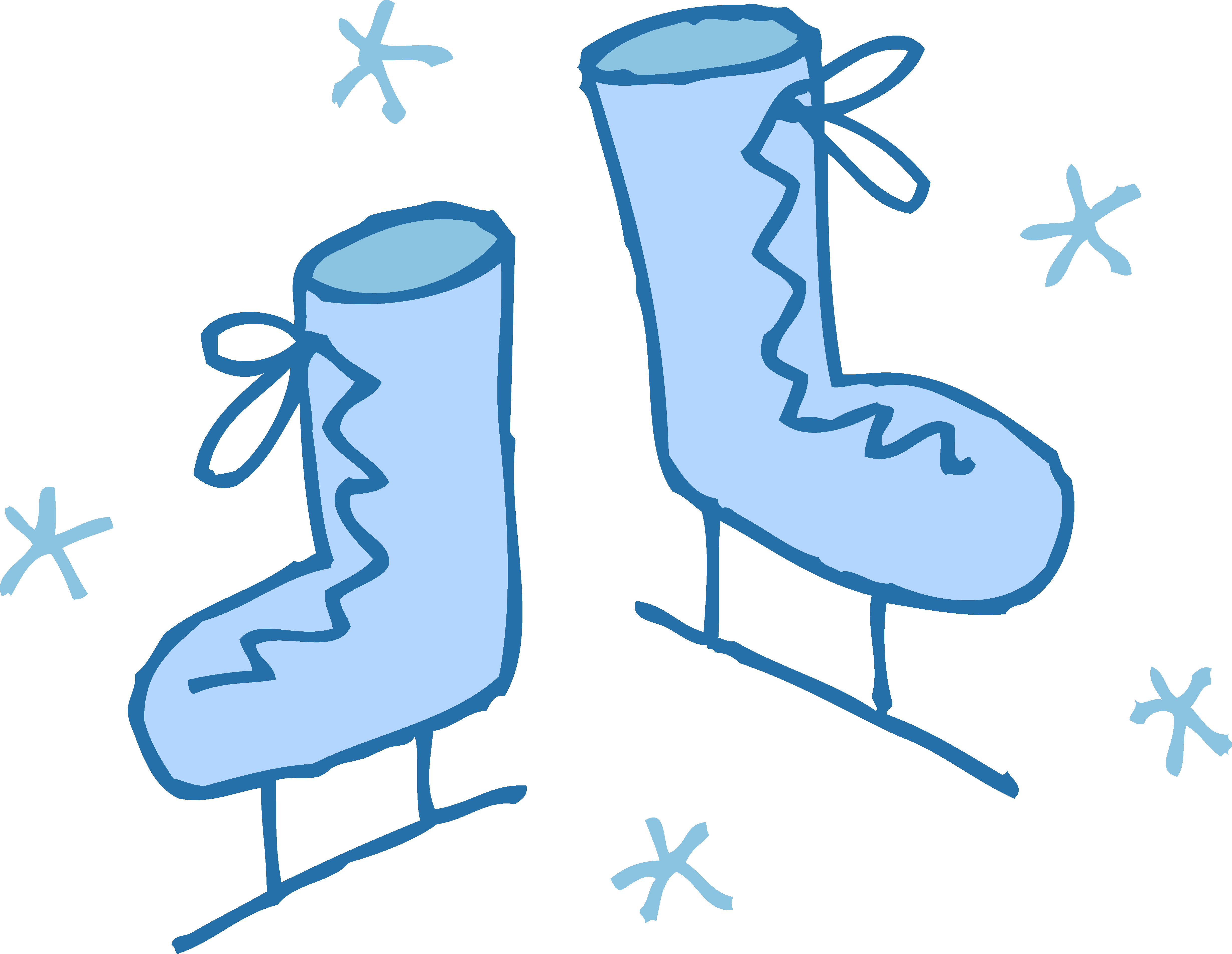 Blue Snowflake Border Clipart 4 By John - Ice Skating Clip Art (4919x3809)