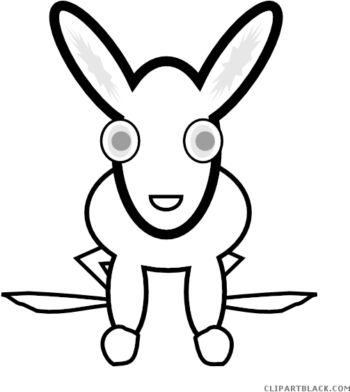 Rabbit Animal Free Black White Clipart Images Clipartblack - Desen Cu Stilizarea Animale (555x569)