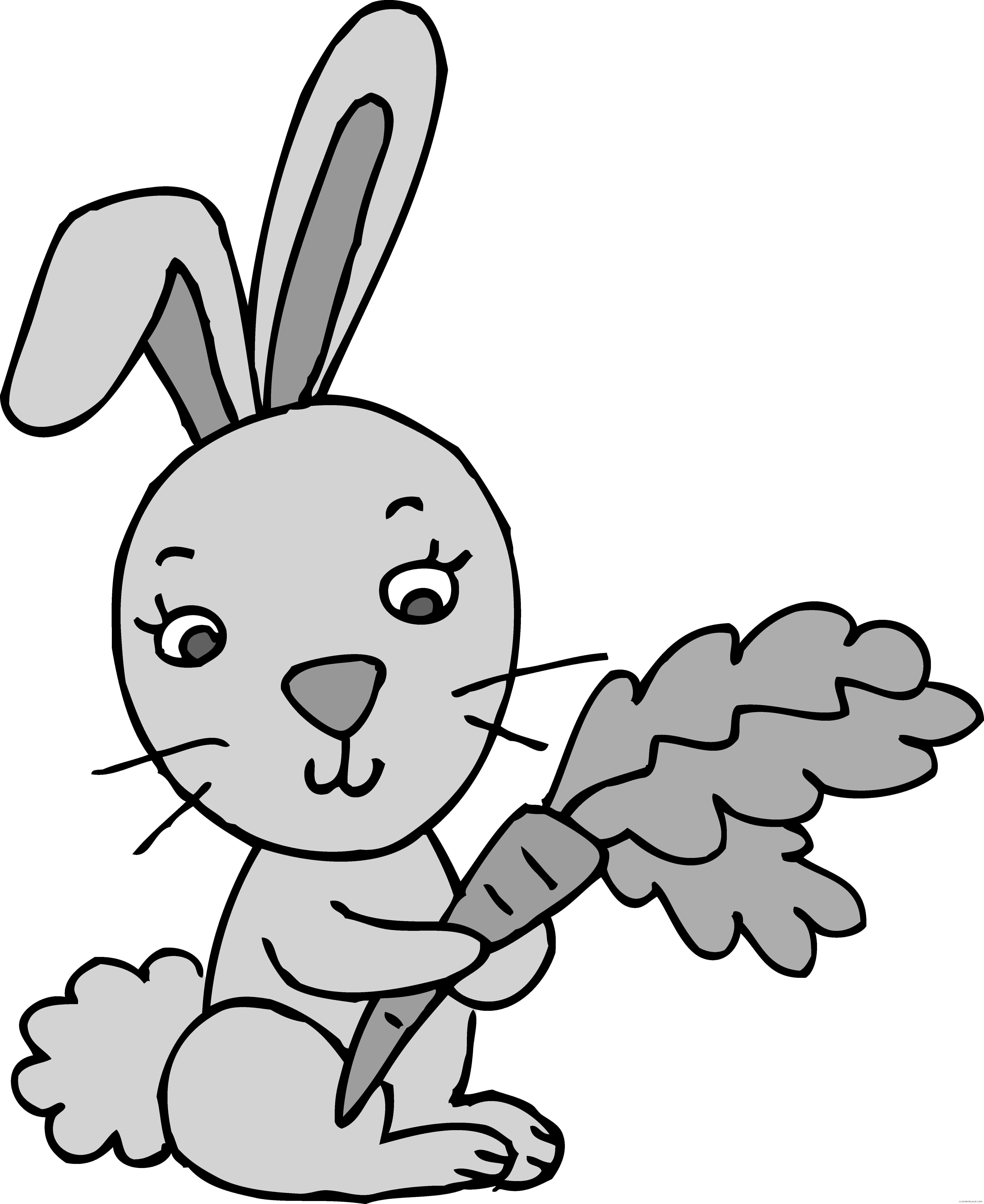 Rabbit High Quality Animal Free Black White Clipart - 4 Rabbit Clipart (5280x6457)