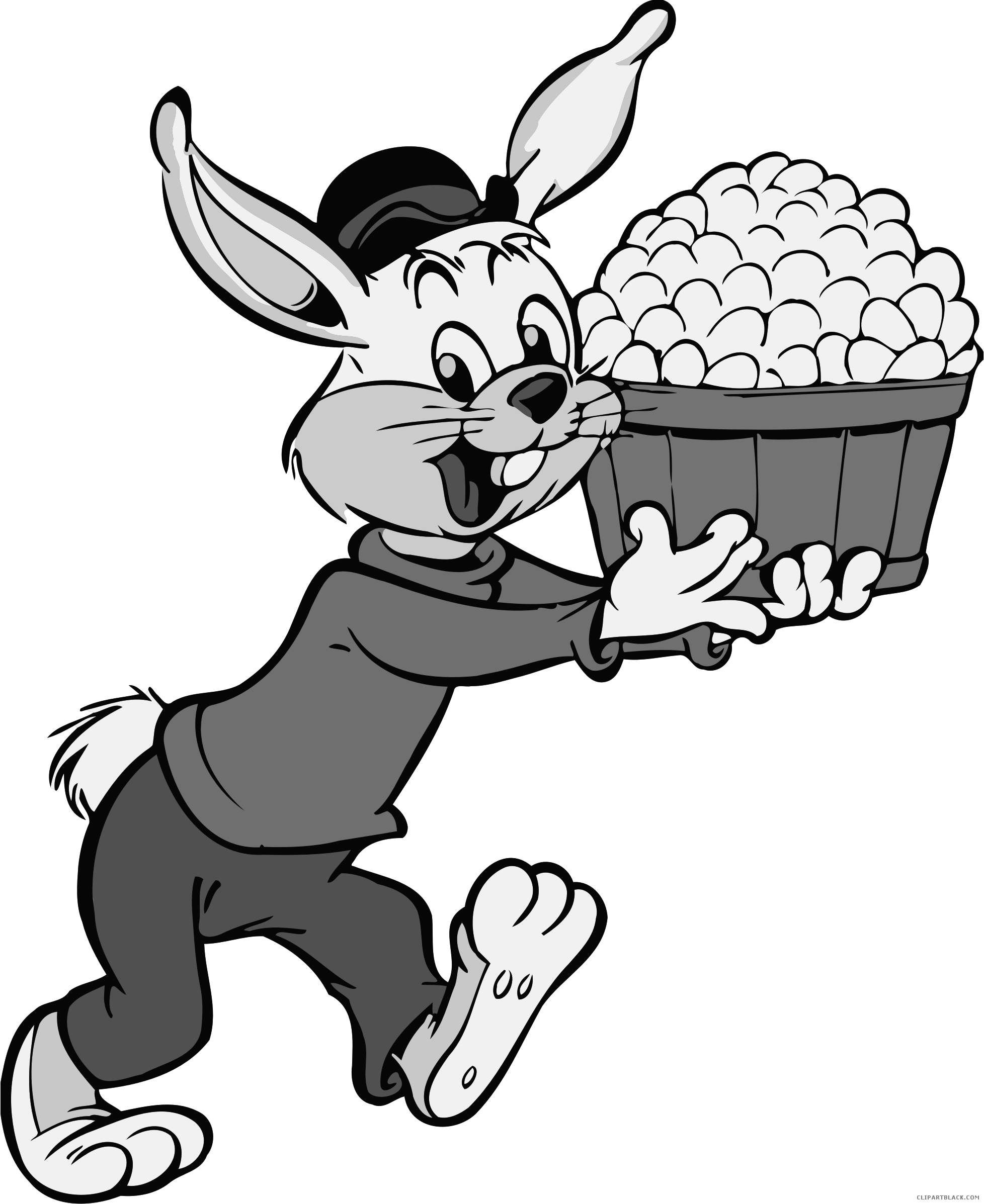 Rabbit High Quality Animal Free Black White Clipart - Portable Network Graphics (1956x2395)