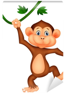 Cute Monkey Hanging Cartoon (400x400)