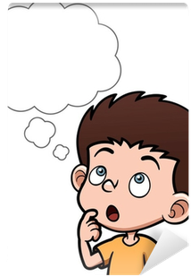 Vector Illustration Of Cartoon Boy Thinking With White - Cartoon Child Thinking (400x400)