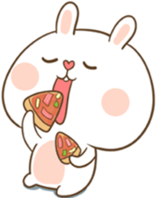 Puffy Bear And Rabbit Messages Sticker-5 - Cartoon (450x389)