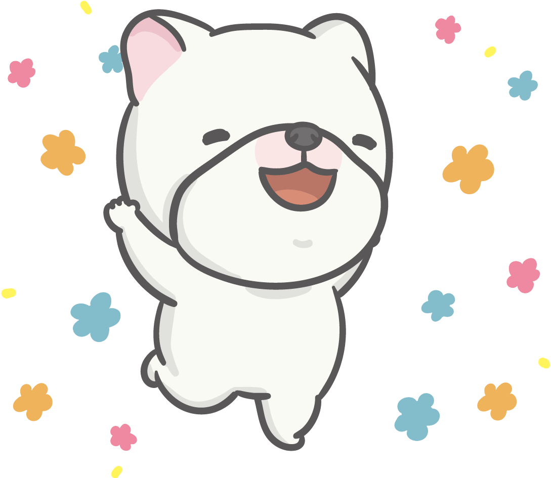 French Bulldog Love Sticker By Hi John - Cartoon (1139x961)