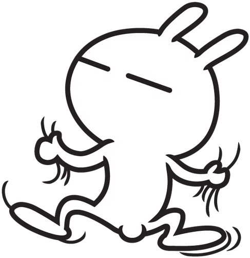 Tzuki Rabbit Sticker Messages Sticker-5 - Tuzki (498x512)