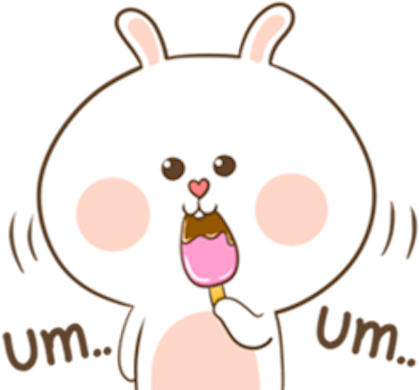Fluffy Rabbit Love Messages Sticker-1 - Sticker (450x389)
