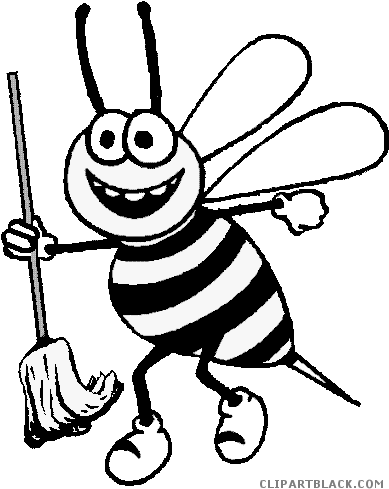 Small Bee Animal Free Black White Clipart Images Clipartblack - Kako Se Crtaju Pcele (400x500)