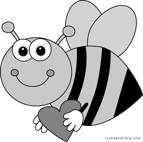 Cartoon Bee Animal Free Black White Clipart Images - Bee (500x498)