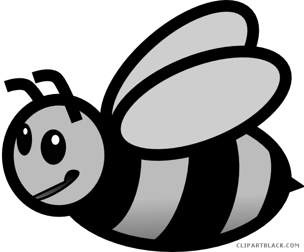 Small Bee Animal Free Black White Clipart Images Clipartblack - Clip Art (600x498)