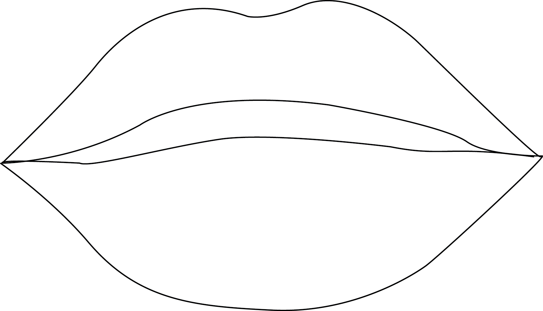 Inspiration Lips Outline Clip Art - Line Art (1799x1030)