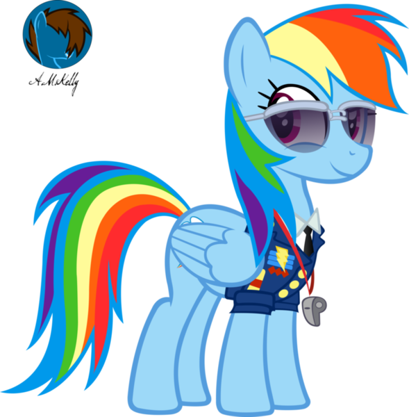 Kellyak, Aviator Glasses, Clothes, Drill Sergeant, - Mlp Rainbow Dash Excited (589x600)