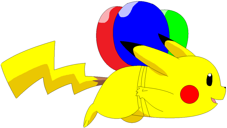 Pokeball - Flying Pikachu Png (900x535)