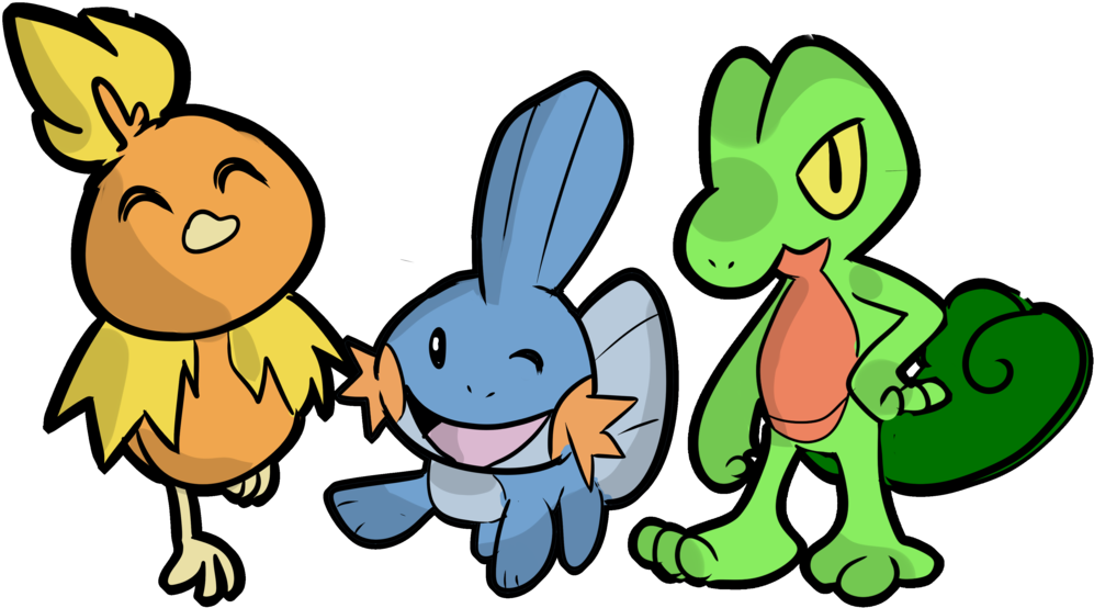 Hoenn Starters By Jade Draws Things - Digital Art (1024x768)