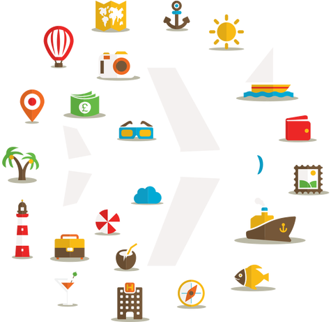 Travel Flat Design Vacation - Значки Достопримечательностей (650x460)
