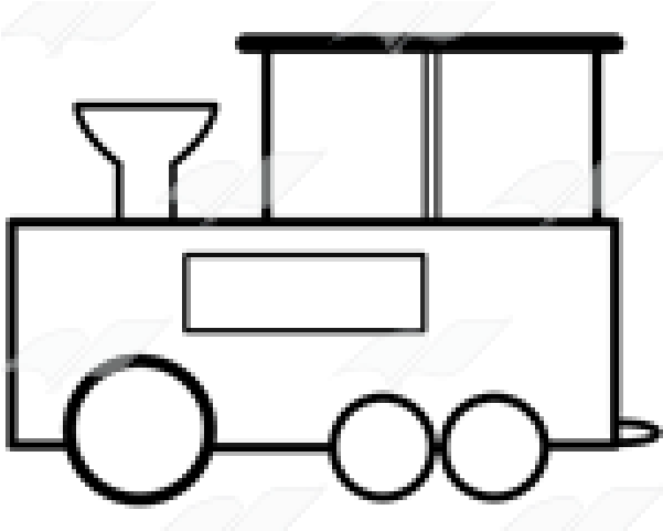Train Clipart Smokestack - Line Art (640x480)