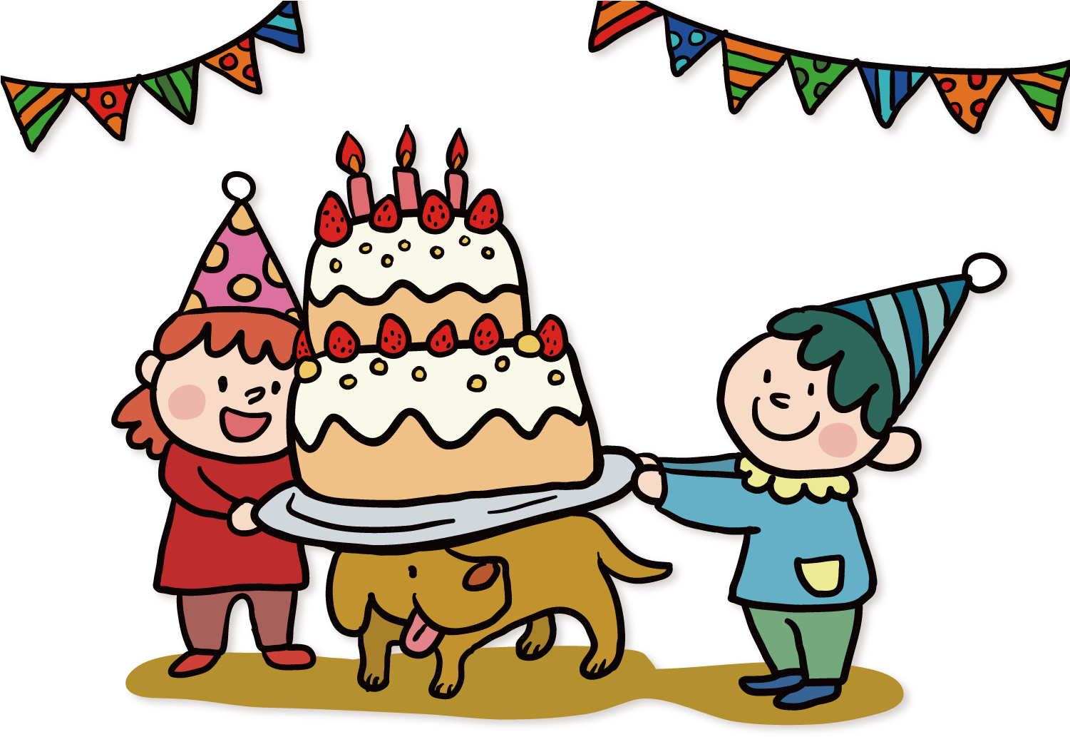Hand Painted Birthday Vector - Birthday (1500x1057)
