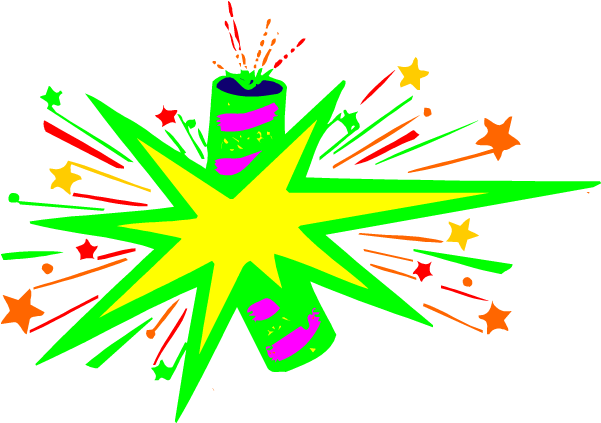 Fireworks Clipart Star Explosion - Exploding Firecracker Clipart (600x444)