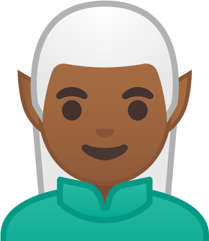10922 Man Elf Medium Dark Skin Tone Icon - Dark Skin (512x512)
