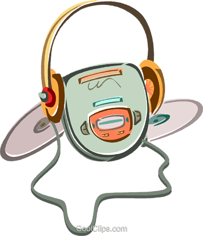 Headphone Clipart Cd Player - Illustration (413x480)