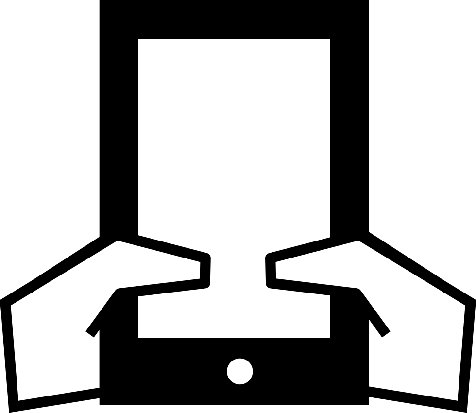 Ipad Grip Between Two Hands Comments - Ipad Icon Black And White (980x850)