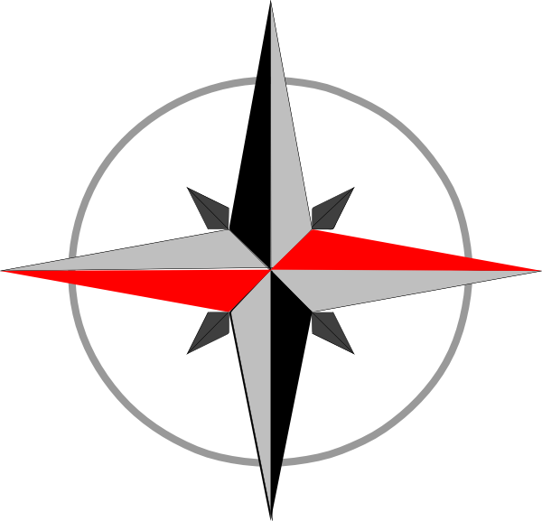 East West Compass Five Clip Art At Clker - North South East West Icon Png (600x577)