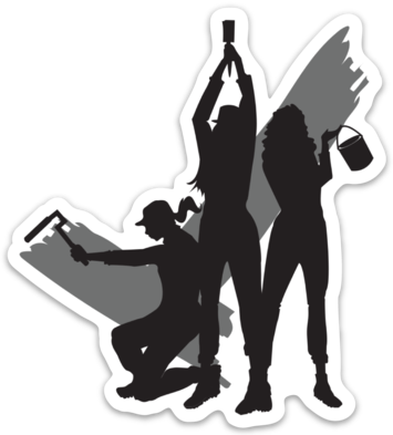 Paint Life Painter Girls Sticker - Advertising (355x393)