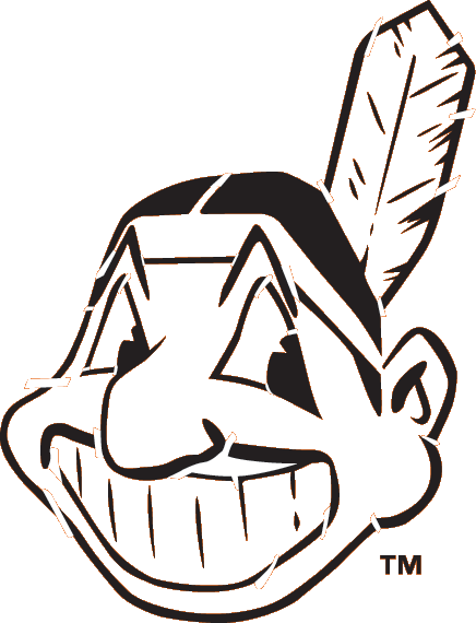 Cleveland Indians Coloring Pages Indians Pumpkin Stencils - Cleveland Indians Logo Black And White (436x570)