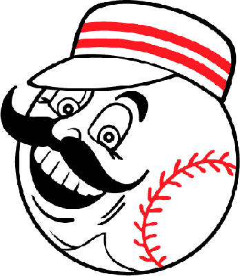 This Is An Alternate Logo That The Cincinnati Reds - Cincinnati Reds Baseball Man Logo (348x400)
