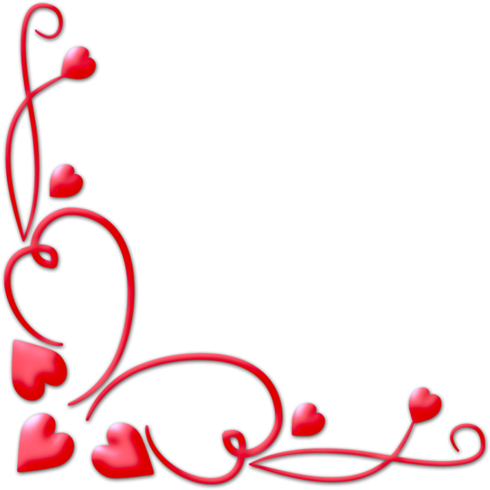 Valentines Day Border Png Download Image - Heart Corner Border Png (1024x768)