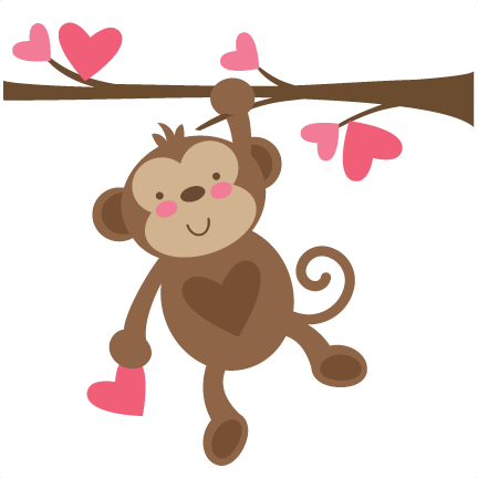 Valentine Monkey Svg File For Scrapbooking Cardmaking - Cute Valentine Clipart (432x432)